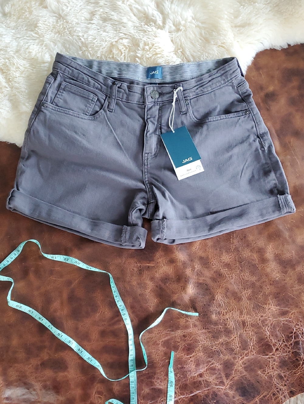 Womens Size 10 Jag Jeans Gray Rolled Cuff Cotton Blend Shorts
